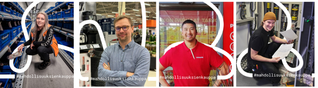 <em>Esimerkkejä Instagramissa julkaistavista uratarinapostauksista.</em>
